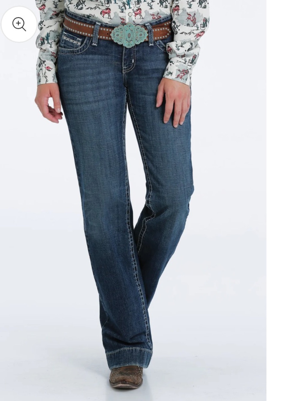 Cruel Girl Women's Jayley Mid Rise Dark Blue Boot Cut Trouser Style Jeans 30R